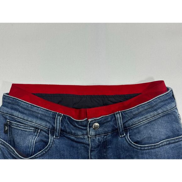 Emporio Armani Kids Logo-Waistband Sim Fit Blue Denim Jeans - 14A (29x31.5) - Picture 2 of 6